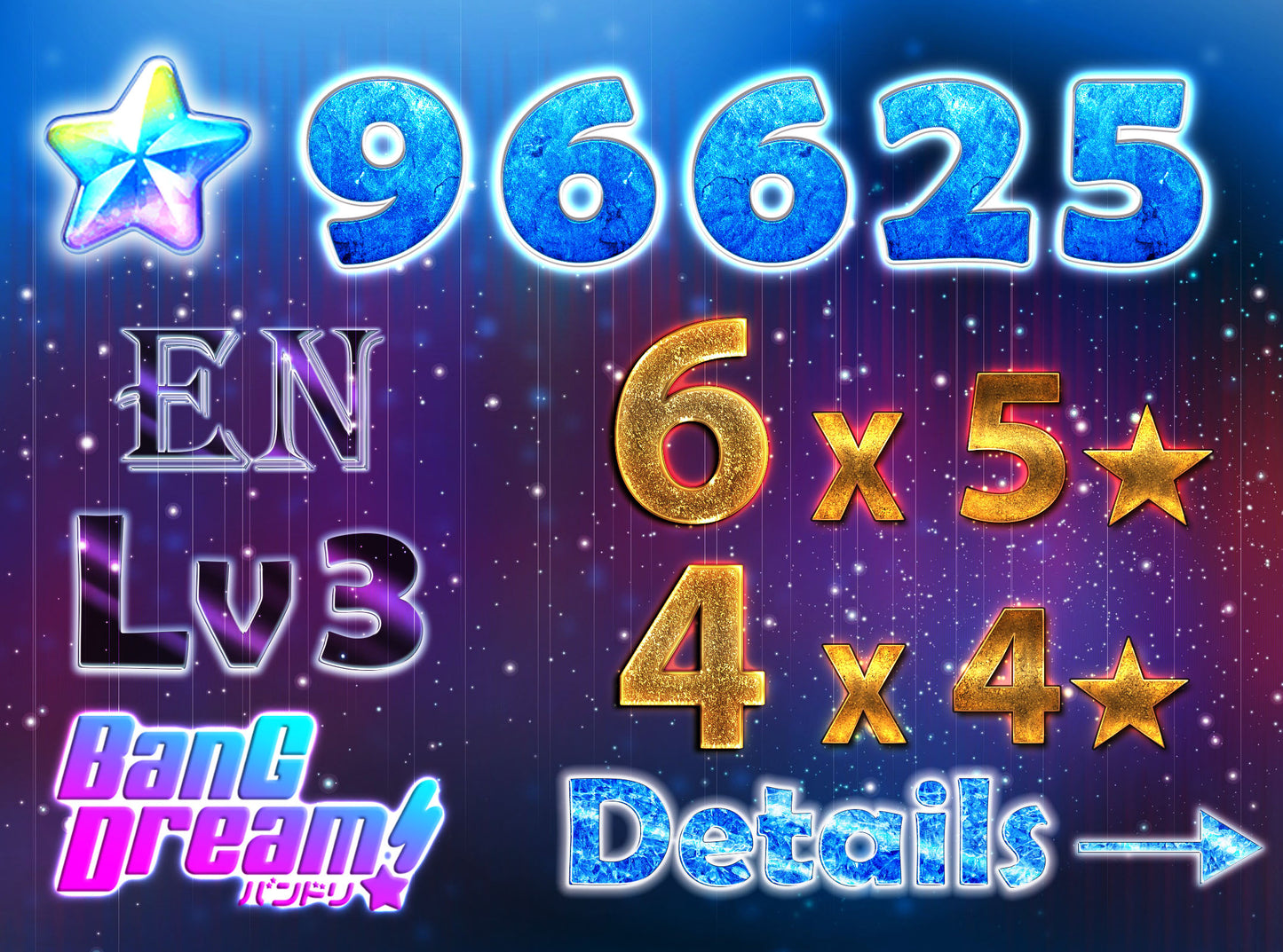BanG Dream EN💎96,625 Gems💎 6 x5⭐️ 4 x4⭐️ Bandori starter【INSTANT SEND】