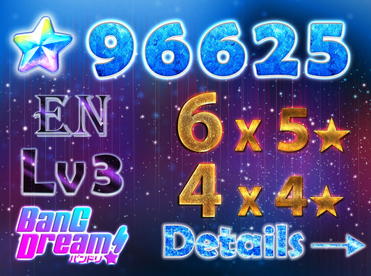 BanG Dream EN💎96,625 Gems💎 6 x5⭐️ 4 x4⭐️ Bandori starter【INSTANT SEND】