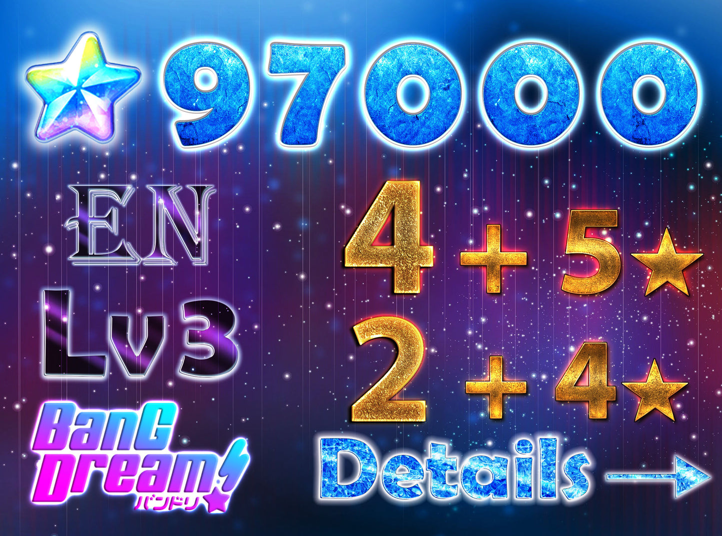 BanG Dream EN💎97,000+ Gems💎 4-5 x5⭐️ 2-6 x4⭐️ Bandori starter【INSTANT SEND】
