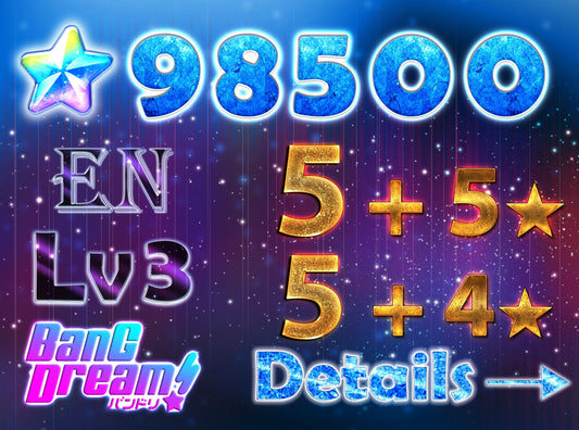 BanG Dream EN💎98,500+ Gems💎 5-7 x5⭐️ 5-6 x4⭐️ Bandori starter【INSTANT SEND】