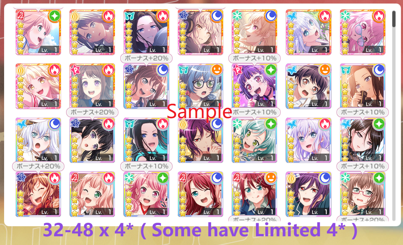 【Clearance】BanG Dream JP【8-10 x5⭐️】💎244-247K Gems💎32-48 x4⭐️ Bandori starter【INSTANT SEND】