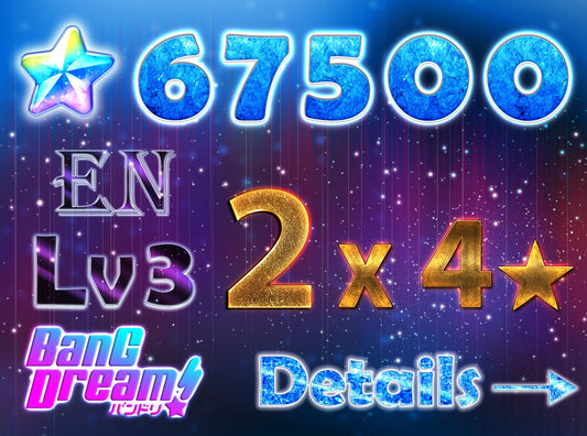 BanG Dream EN【2 x 4⭐️】💎67,500+ Gems💎Bandori starter【INSTANT SEND】