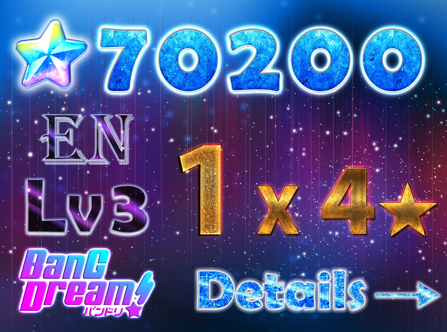 BanG Dream EN【1 x4⭐️】💎70,200+ Gems💎 Bandori starter【INSTANT SEND】