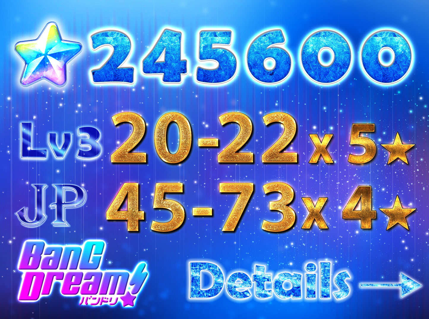 BanG Dream JP【20-22 x5⭐️】💎245,600+ Gems💎45-73 x4⭐️ Bandori starter【INSTANT SEND】