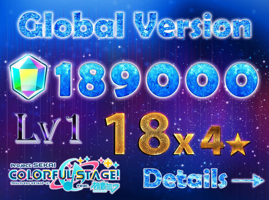 Project Sekai EN💎189,000+ Gems💎18 x4⭐️ starter Rank 1【INSTANT SEND】