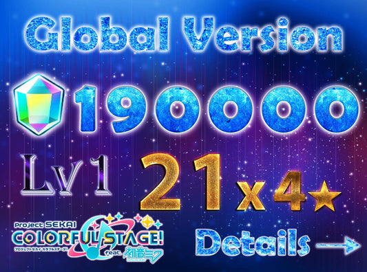 Project Sekai EN💎190,000+ Gems💎21 x 4⭐️ starter Rank 1【INSTANT SEND】