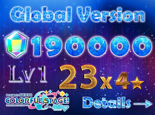 Project Sekai EN💎190,000+ Gems💎23 x 4⭐️ starter Rank 1【INSTANT SEND】