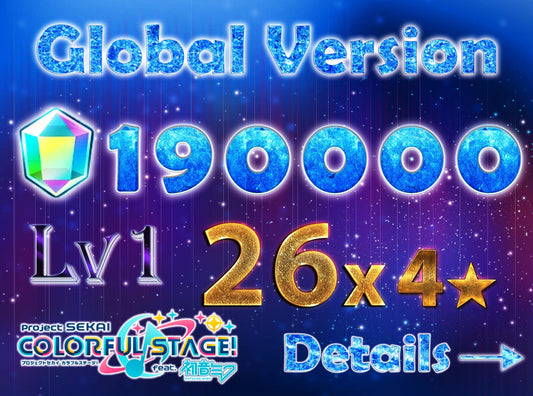 Project Sekai EN💎190,000+ Gems💎26 x 4⭐️ starter Rank 1【INSTANT SEND】