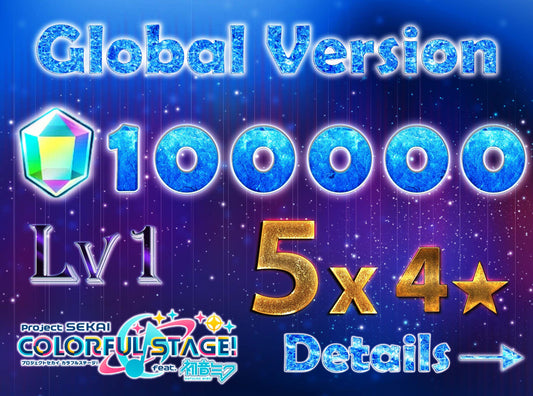 Project Sekai EN💎100,000+ Gems💎5 x4⭐️ starter Rank 1【INSTANT SEND】