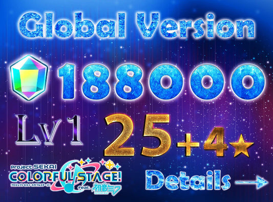 Project Sekai EN💎188,000+ Gems💎25-26 x 4⭐️ starter Rank 1【INSTANT SEND】