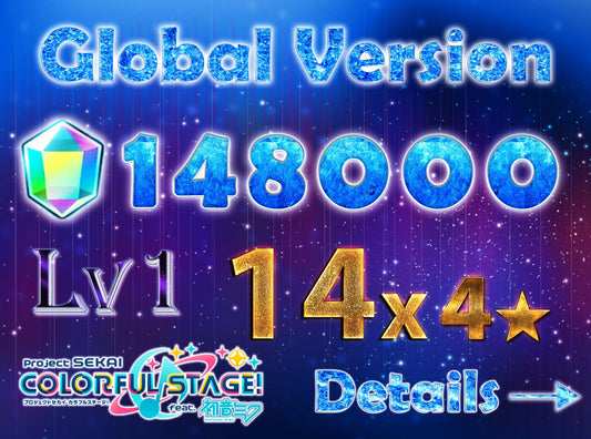 Project Sekai EN💎148,000+ Gems💎14 x 4⭐️ starter Rank 1【INSTANT SEND】