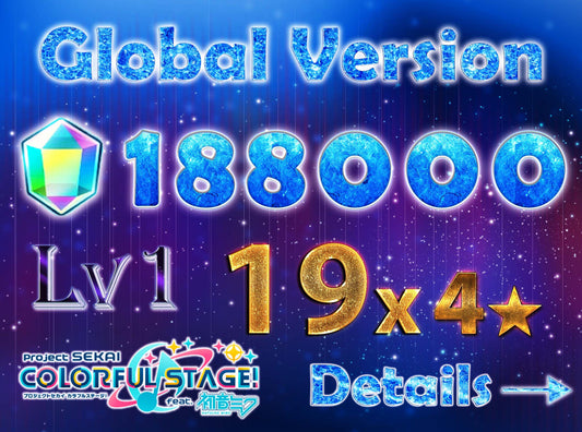 Project Sekai EN💎188,000+ Gems💎19 x4⭐️ starter Rank 1【INSTANT SEND】