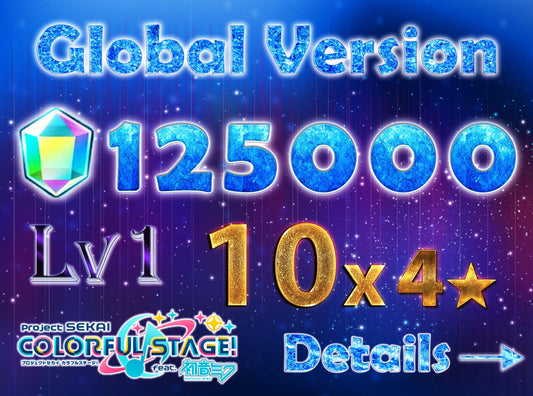 Project Sekai EN💎125,000+ Gems💎10 x 4⭐️ starter Rank 1【INSTANT SEND】
