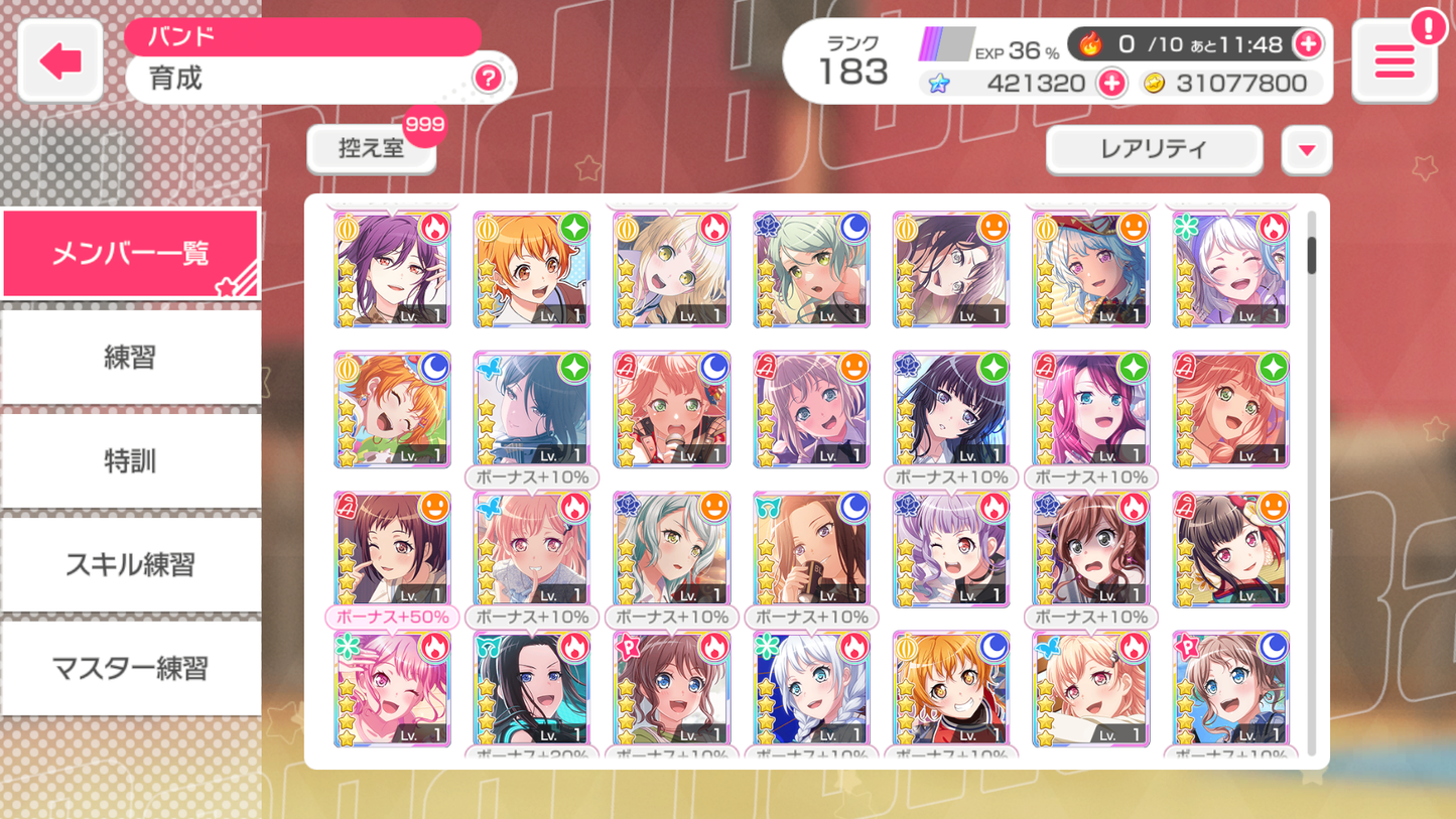 【Send Manually】BanG Dream JP Lv183【27 x5⭐️】💎421,320 Gems💎63 x4⭐️ Bandori starter
