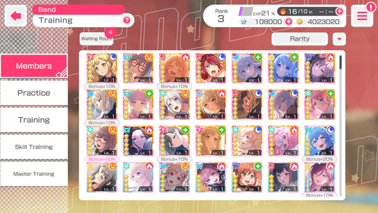 【3 RAS 3 Monica 5⭐️】BanG Dream EN💎108,000 Gems💎 20 x5⭐️ 41 x4⭐️ Bandori starter【INSTANT SEND】
