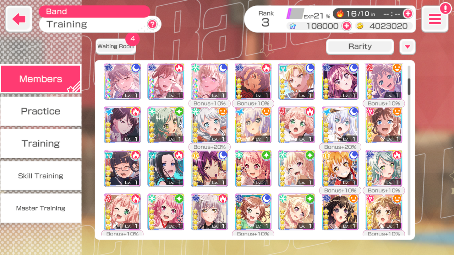 【3 RAS 3 Monica 5⭐️】BanG Dream EN💎108,000 Gems💎 20 x5⭐️ 41 x4⭐️ Bandori starter【INSTANT SEND】
